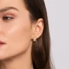 New Gabriel & Co. 14K White And Yellow Gold Graduating Diamond Huggie Earrings