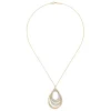 Sale Gabriel & Co. 18K White and Yellow Gold Multi Row Teardrop Diamond Pendant Necklace