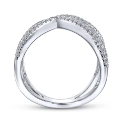 Discount Gabriel & Co. 14K White Gold Abstract Diamond Pave Bypass Open Ring