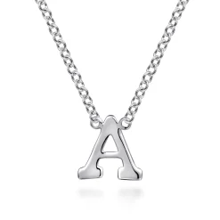 Clearance Gabriel & Co. 14K White Gold A Initial Necklace