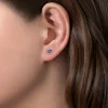 Hot Gabriel & Co. 14K White Gold Amethyst and Diamond Halo Stud Earrings