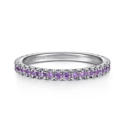 Online Gabriel & Co. 14K White Gold Amethyst Stackable Ring