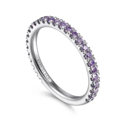 Online Gabriel & Co. 14K White Gold Amethyst Stackable Ring