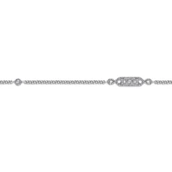 Gabriel & Co. 14K White Gold Ankle Bracelet with Geometric Diamond Stations
