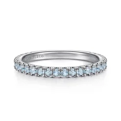 Discount Gabriel & Co. 14K White Gold AQ - Aquamarine Ladies Ring