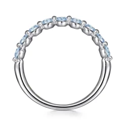 Sale Gabriel & Co. 14K White Gold Aquamarine Stackable Ring