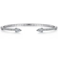 Outlet Gabriel & Co. 14K White Gold Arrow Diamond Cuff Bracelet