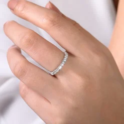 Online Gabriel & Co. 14K White Gold Baguette and Round Diamond Ring