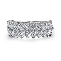 Hot Gabriel & Co. 14K White Gold Baguette Diamond Anniversary Band - 0.6 ct
