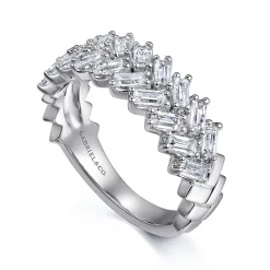 Hot Gabriel & Co. 14K White Gold Baguette Diamond Anniversary Band - 0.6 ct