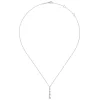 New Gabriel & Co. 14K White Gold Bar Pendant Necklace with Diamond Stations