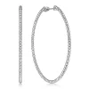Best Gabriel & Co. 14K White Gold Beaded 60mm Round Classic Hoop Earrings
