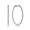Best Gabriel & Co. 14K White Gold Beaded 40mm Round Classic Hoop Earrings