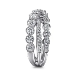Hot Gabriel & Co. 14K White Gold Bezel and Prong Set Criss Cross Diamond Ring
