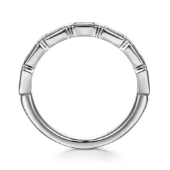 Discount Gabriel & Co. 14K White Gold Bezel Baguette Diamond Anniversary Band - 0.65 ct