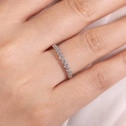Sale Gabriel & Co. 14K White Gold Bezel Set Diamond Stackable Ring