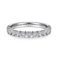 Sale Gabriel & Co. 14K White Gold Bezel Set Diamond Stackable Ring