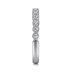 Sale Gabriel & Co. 14K White Gold Bezel Set Diamond Stackable Ring