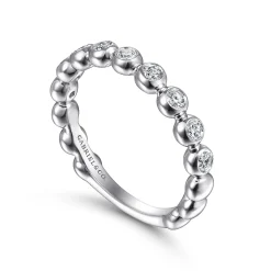 Gabriel & Co. 14K White Gold Bezel Set Diamond Ring Band