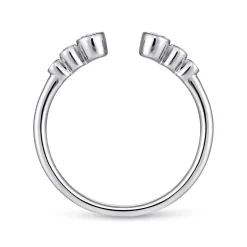 Outlet Gabriel & Co. 14K White Gold Bezel Set Diamond Split Stackable Ring