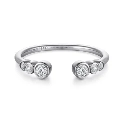 Outlet Gabriel & Co. 14K White Gold Bezel Set Diamond Split Stackable Ring