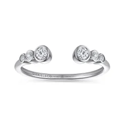 Outlet Gabriel & Co. 14K White Gold Bezel Set Diamond Split Stackable Ring