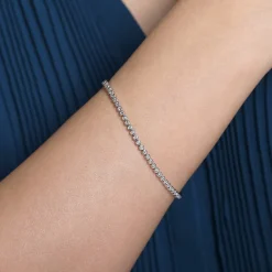Gabriel & Co. 14K White Gold Bezel Set Diamond Tennis Bracelet