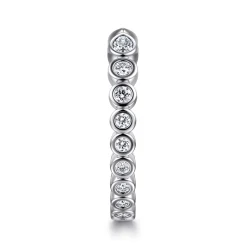 Hot Gabriel & Co. 14K White Gold Bezel Set Pear and Round Open Diamond Eternity Band - 0.5 ct
