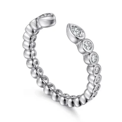 Online Gabriel & Co. 14K White Gold Bezel Set Pear and Round Open Diamond Eternity Band - 0.52 ct