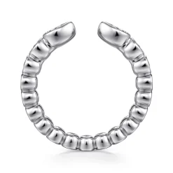 Clearance Gabriel & Co. 14K White Gold Bezel Set Pear and Round Open Diamond Eternity Band - 0.48 ct
