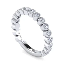 Gabriel & Co. 14K White Gold Bezel Set Stackable Diamond Band