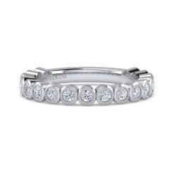 Gabriel & Co. 14K White Gold Bezel Set Stackable Diamond Band