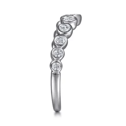 Best Gabriel & Co. 14K White Gold Bezel 11 Stone Diamond Anniversary Band - 0.5 ct