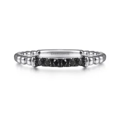Gabriel & Co. 14K White Gold Black Diamond Bujukan Ring