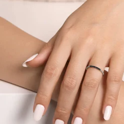 Gabriel & Co. 14K White Gold Black Diamond Bujukan Ring