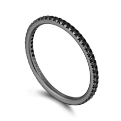 Outlet Gabriel & Co. 14K White Gold-Black Rhodium Black Diamond Stackable Diamond Band