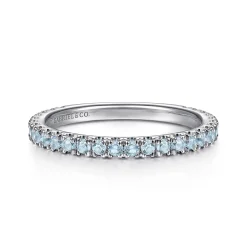 Online Gabriel & Co. 14K White Gold Blue Topaz Stackable Ring