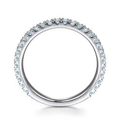 Online Gabriel & Co. 14K White Gold Blue Topaz Stackable Ring