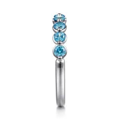 Hot Gabriel & Co. 14K White Gold Blue Topaz Stackable Ring