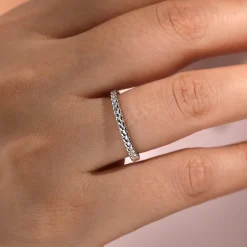 Best Gabriel & Co. 14K White Gold Braided Stackable Ring