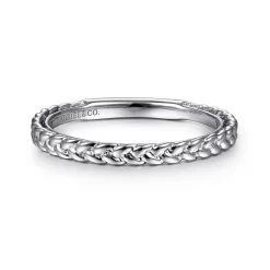 Best Gabriel & Co. 14K White Gold Braided Stackable Ring