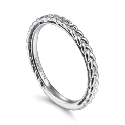Best Gabriel & Co. 14K White Gold Braided Stackable Ring