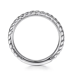 Best Gabriel & Co. 14K White Gold Braided Stackable Ring