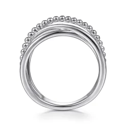 Online Gabriel & Co. 14K White Gold Bujukan Bead Criss Cross Ring