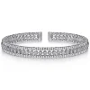 Gabriel & Co. 14K White Gold Bujukan Bead Cuff Bracelet with Diamond Bezel Connectors