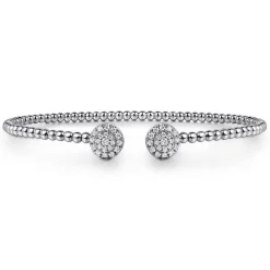Discount Gabriel & Co. 14K White Gold Bujukan Cluster Diamond Split Bangle