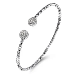Discount Gabriel & Co. 14K White Gold Bujukan Cluster Diamond Split Bangle