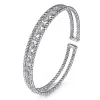 Best Gabriel & Co. 14K White Gold Bujukan Cuff Bracelet with Marquise and Round Diamonds