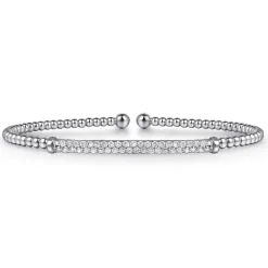 Discount Gabriel & Co. 14K White Gold Bujukan Diamond Bar Split Bangle