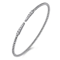 Gabriel & Co. 14K White Gold Bujukan Diamond Spikes Split Bangle